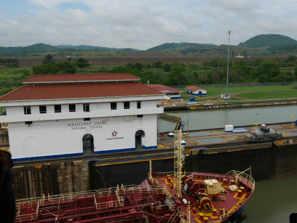 Panamakanal geöffnete Miraflores Schleuse