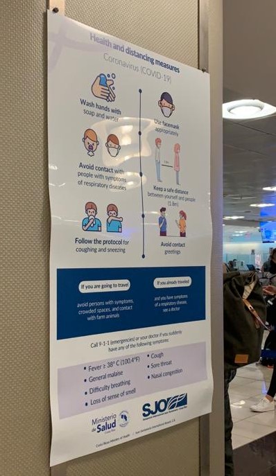 Hygieneregeln Flughafen San Jose Cosa Rica