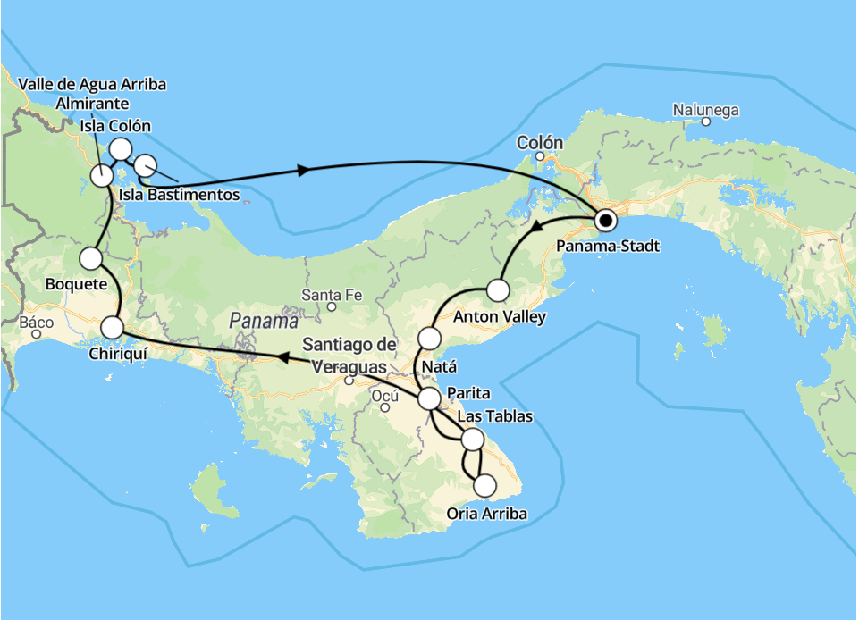 Route Gruppenreise Panama