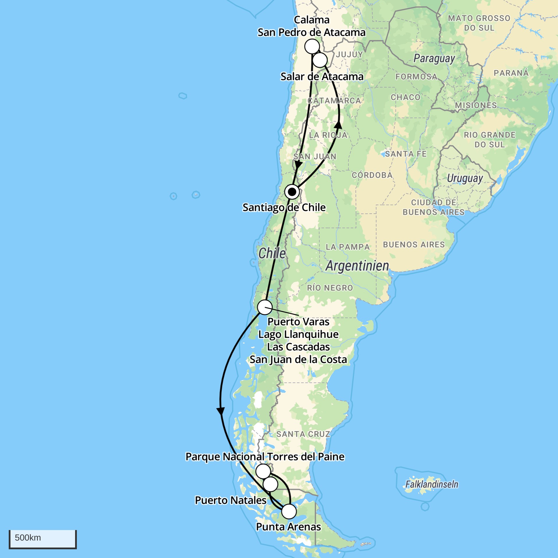 Gruppenreise Chile Atacama & Patagonien