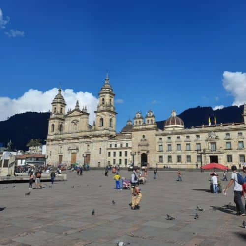 Plaza de Bolivar Bogota Kolumbienreise Lena