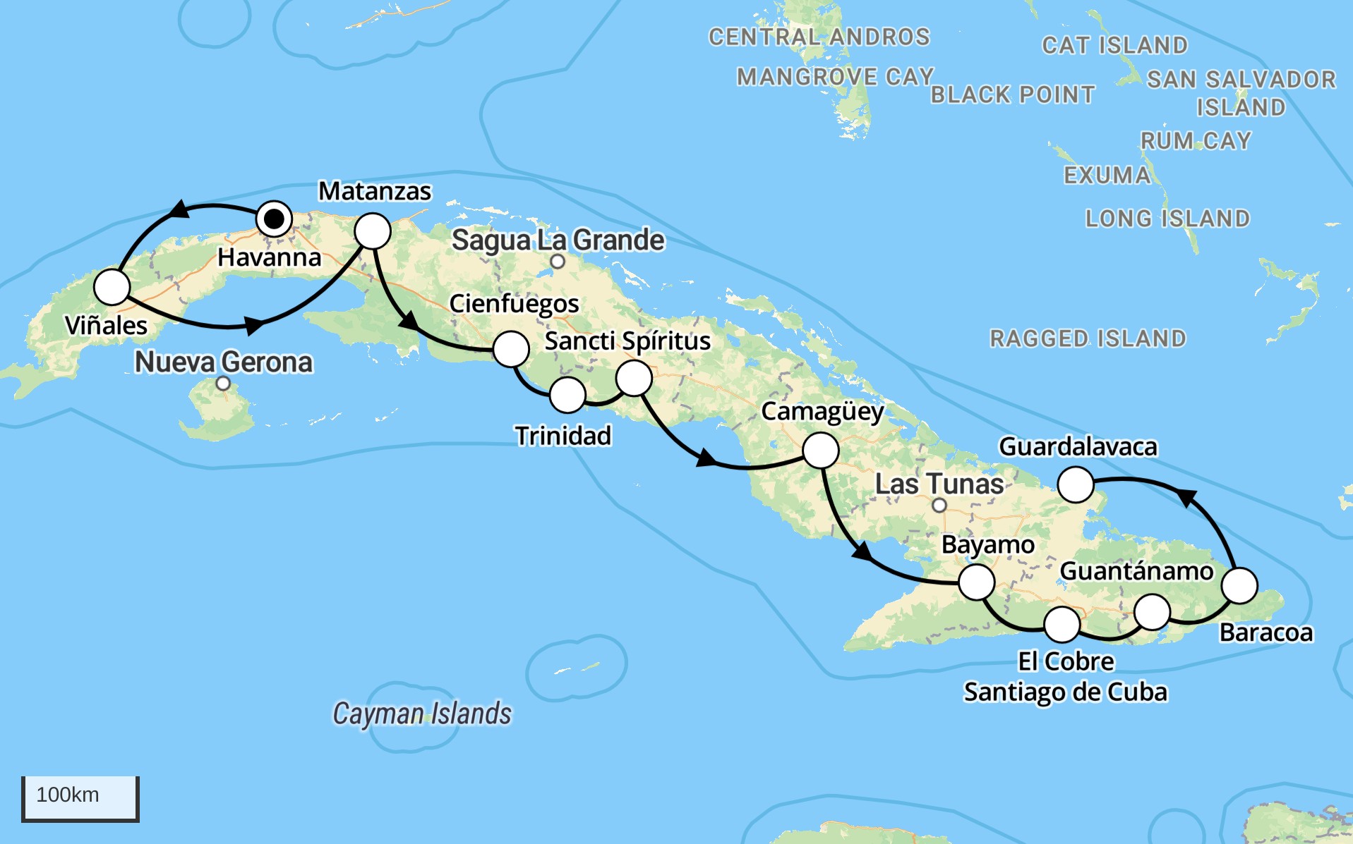 Kuba Karte Gruppenreise